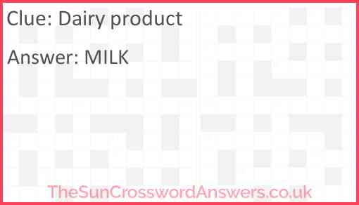 Dairy product Answer
