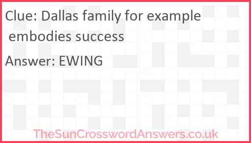Dallas family for example embodies success Answer