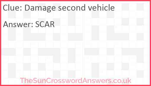 Damage second vehicle Answer