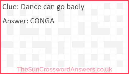 Dance can go badly Answer