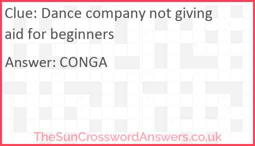 Dance company not giving aid for beginners Answer