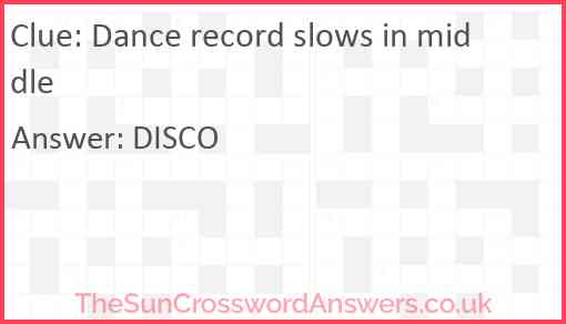 Dance record slows in middle Answer