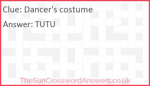 Dancer's costume Answer