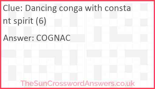 Dancing conga with constant spirit (6) Answer