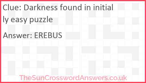 Darkness found in initially easy puzzle Answer