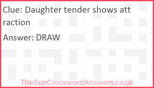 Daughter tender shows attraction Answer