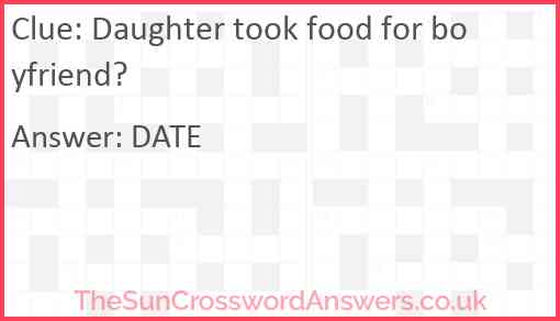 Daughter took food for boyfriend Answer