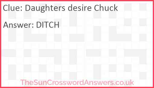 Daughters desire Chuck Answer