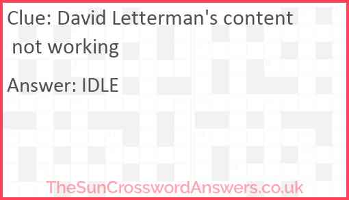 David Letterman's content not working Answer