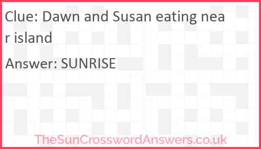 Dawn and Susan eating near island Answer