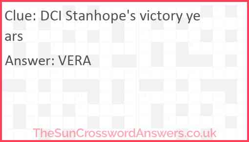 DCI Stanhope's victory years Answer
