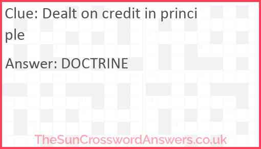 Dealt on credit in principle Answer