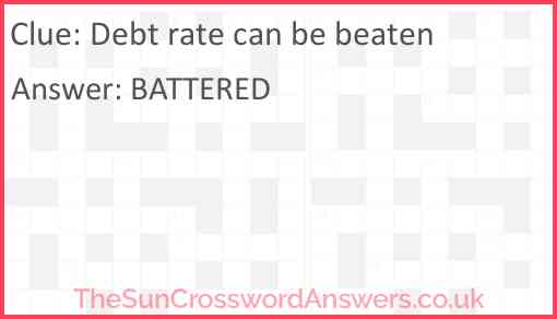 Debt rate can be beaten Answer
