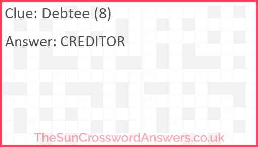 Debtee (8) Answer