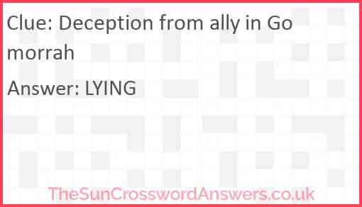 Deception from ally in Gomorrah Answer