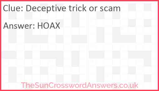 Deceptive trick or scam Answer