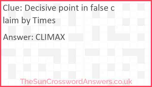 Decisive point in false claim by Times Answer