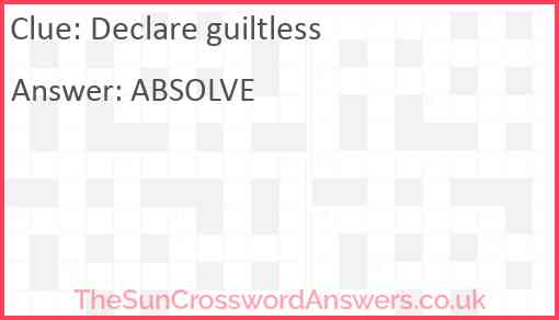 Declare guiltless Answer