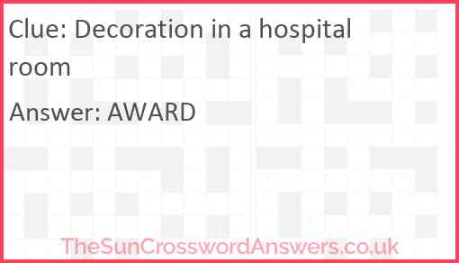 Decoration in a hospital room Answer