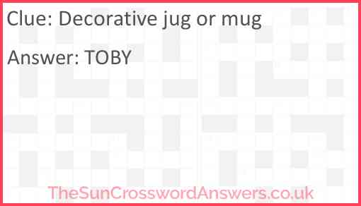 Decorative jug or mug Answer