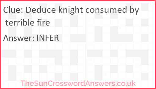 Deduce knight consumed by terrible fire Answer
