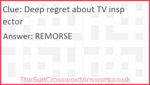 Deep regret about TV inspector Answer