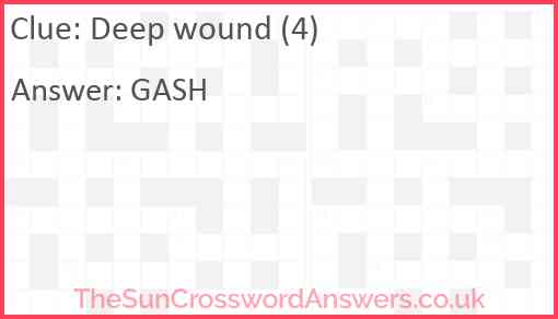 Deep wound (4) Answer