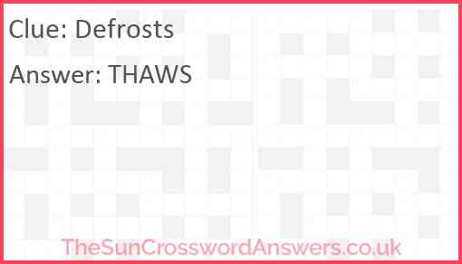 Defrosts Answer