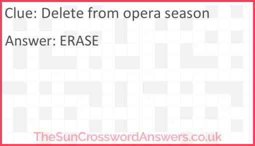 Delete from opera season Answer