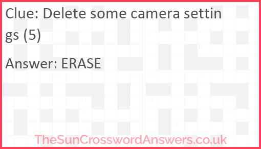 Delete some camera settings (5) Answer