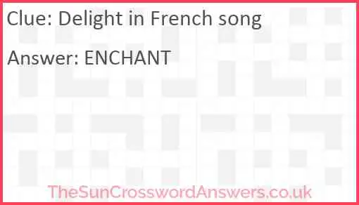 Delight in French song Answer