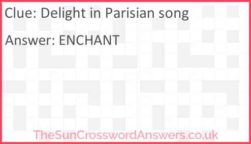 Delight in Parisian song Answer