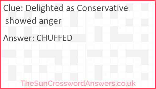 Delighted as Conservative showed anger Answer