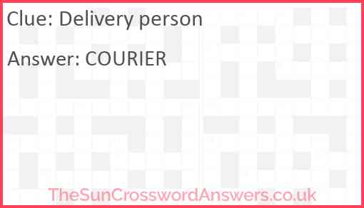 Delivery person Answer