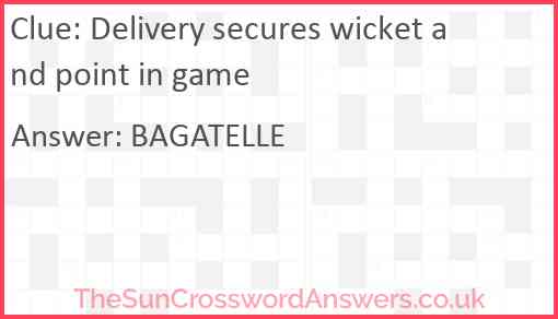 Delivery secures wicket and point in game Answer