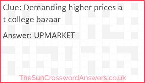 Demanding higher prices at college bazaar Answer