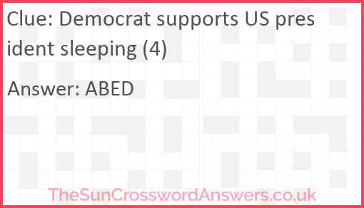 Democrat supports US president sleeping (4) Answer