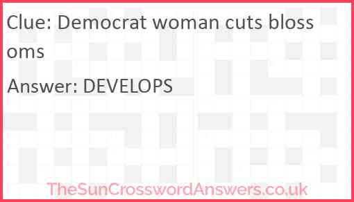Democrat woman cuts blossoms Answer