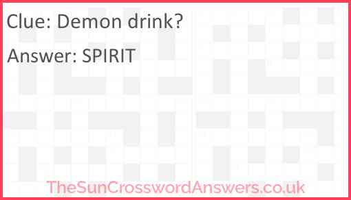 Demon drink? Answer