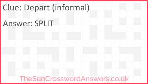Depart (informal) Answer