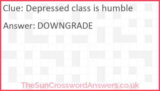 Depressed class is humble Answer