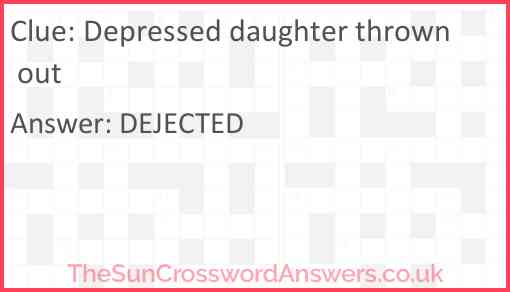 Depressed daughter thrown out Answer