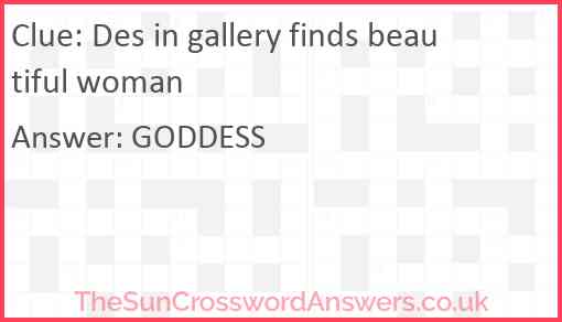 Des in gallery finds beautiful woman Answer