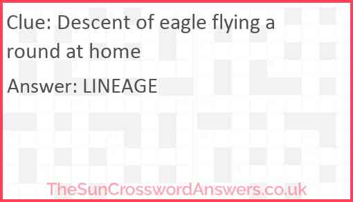 Descent of eagle flying around at home Answer