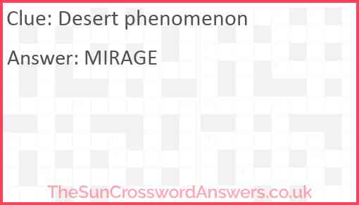 Desert phenomenon Answer