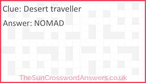 Desert traveller Answer