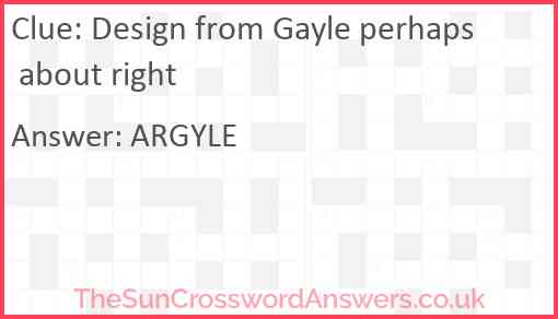 Design from Gayle perhaps about right Answer