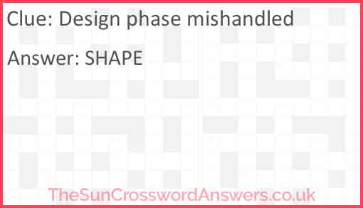Design phase mishandled Answer