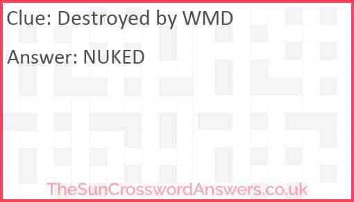 Destroyed by WMD Answer