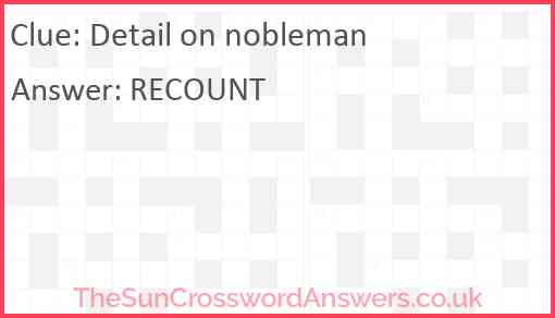 Detail on nobleman Answer